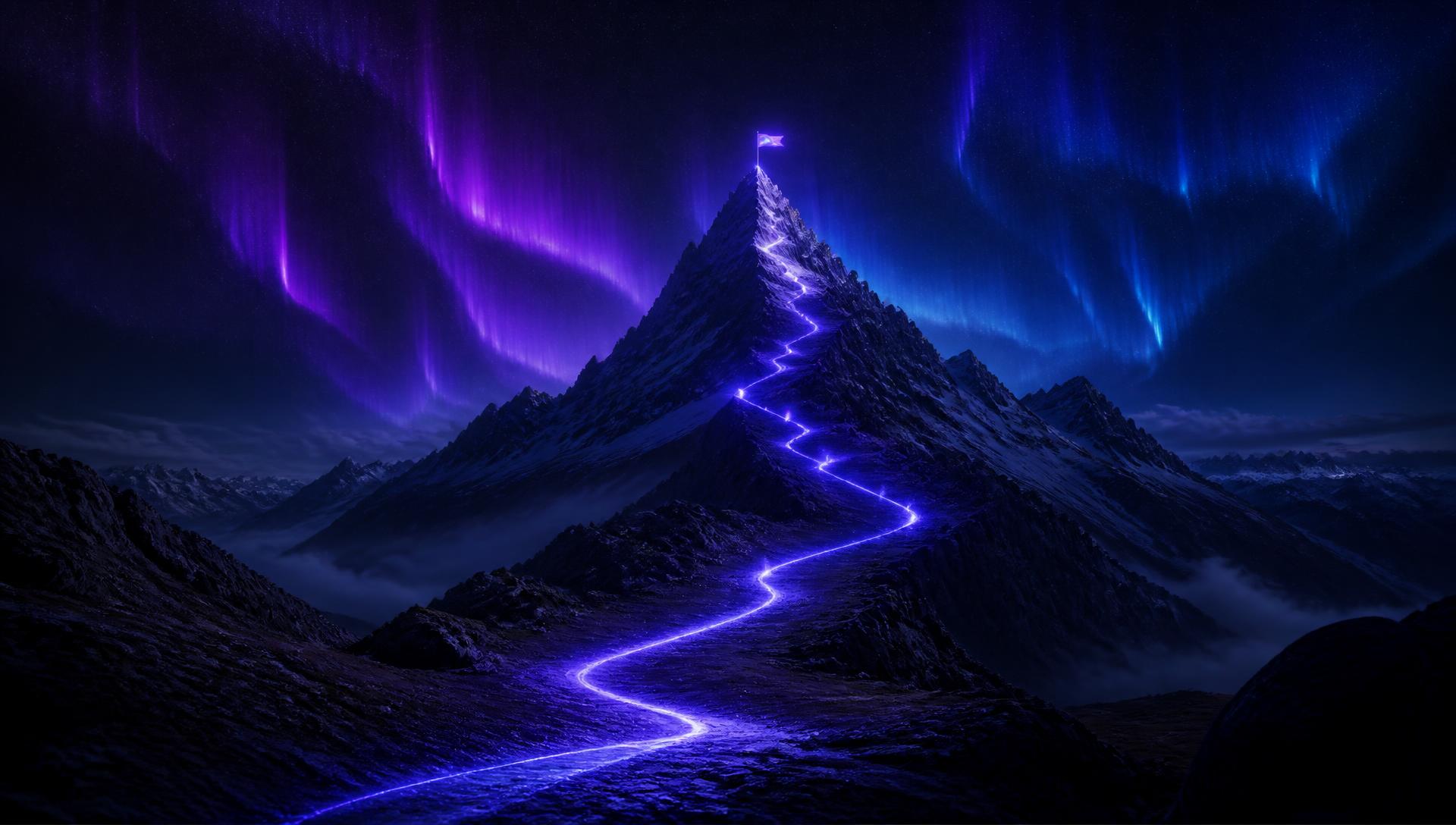 at the bottom of the mountain.